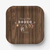 Rodeo Wild West rustieke Westerne cowboy Verjaarda Papieren Bordje (Voorkant)
