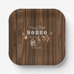 Rodeo Wild West rustieke Westerne cowboy Verjaarda Papieren Bordje