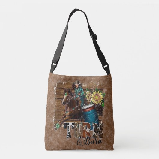 Rodeo Women Barrel Racing Draai and Burn Crossbody Tas (Achterkant)