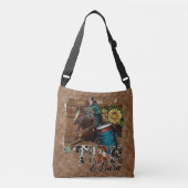 Rodeo Women Barrel Racing Draai and Burn Crossbody Tas (Voorkant)