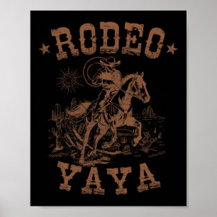 Rodeo Yaya Westerne Cowboy Familie Matching Mother Poster