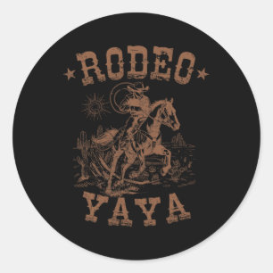 Rodeo Yaya Westerne Cowboy Familie Matching Mother Ronde Sticker