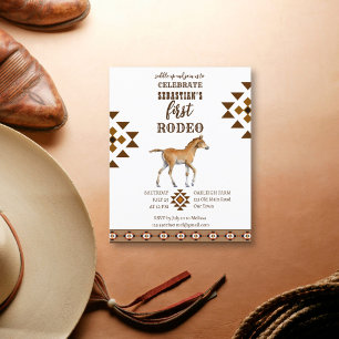 Rodeo zuidwestelijke cowboy paard budget uitnodigi