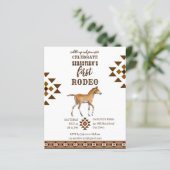 Rodeo zuidwestelijke cowboy paard budget uitnodigi (Staand voorkant)