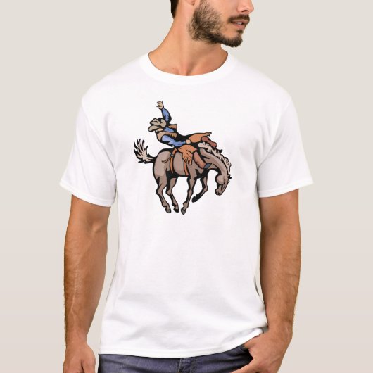 rodeocowboy en springpaard t-shirt (Voorkant)