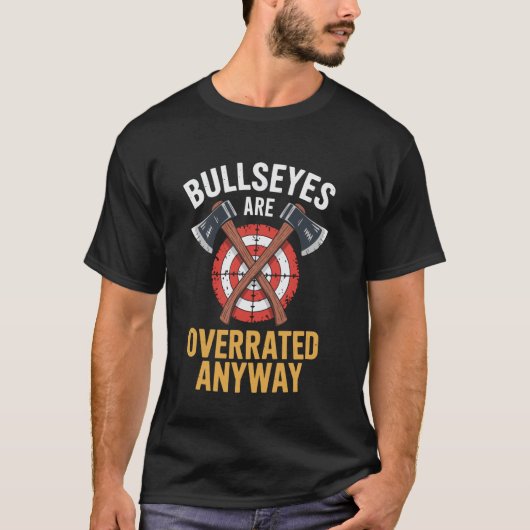 Rodeo's zijn toch overschat Funny Axe Throwing T-shirt (Voorkant)