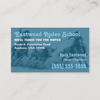 Rodeoschool | Cowboy Roping Instructeurkaart Visitekaartje