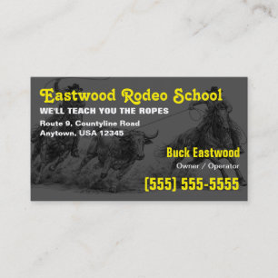 Rodeoschool Cowboy Roping Instructeurkaart Visitekaartje