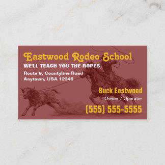Rodeoschool | Cowboy Roping Instructeurkaart Visitekaartje