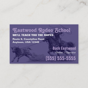 Rodeoschool Cowboy Roping Instructeurkaart Visitekaartje