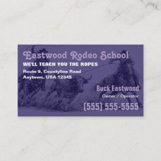 Rodeoschool | Cowboy Roping Instructeurkaart Visitekaartje
