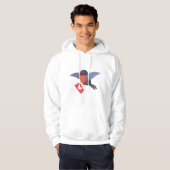 Rodepostduif met Rode Hart Liefdesbrief Hoodie (Voorkant volledig)