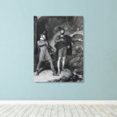 Roderick Dhu en een Clansman Canvas Afdruk (Insitu (Houten vloer))