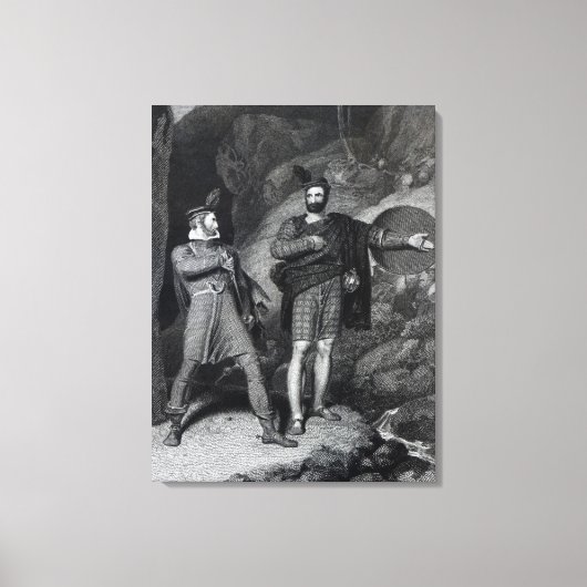Roderick Dhu en een Clansman Canvas Afdruk (Voorkant)