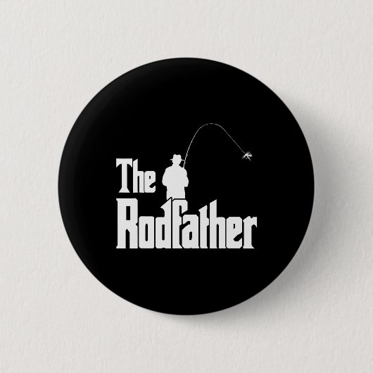 Rodfather Funny Fisherman T Shirt Zee Ronde Button 5,7 Cm (Voorkant)