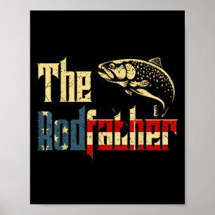 Rodfather Funny Forel Vliegen Vissen Papa Gift Van Poster