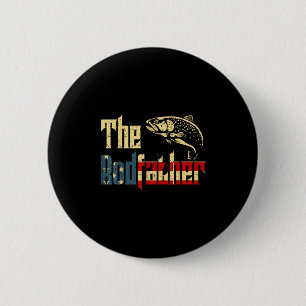 Rodfather Funny Forel Vliegen Vissen Papa Gift Van Ronde Button 5,7 Cm