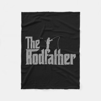 Rodfather Funny Gevist Lover Rod Fish Dad Fisherm Fleece Deken