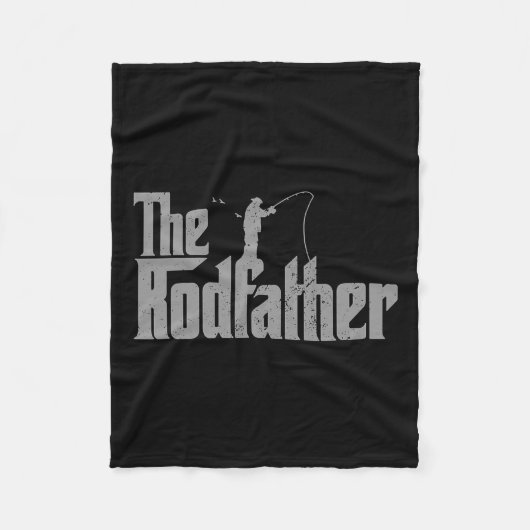 Rodfather Funny Gevist Lover Rod Fish Dad Fisherm Fleece Deken (Voorkant)