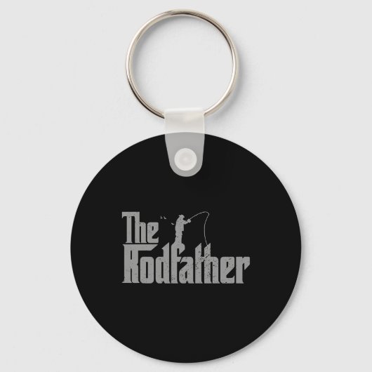 Rodfather Funny Gevist Lover Rod Fish Dad Fisherm Sleutelhanger (Voorkant)