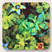 Rodilius-set met butterfly en bloem van kunststof bier onderzetter (Voorkant)