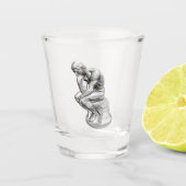 Rodin is de Thinker Sculpture, Statue, Parijs Shot Glas (Voorkant)