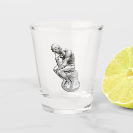 Rodin is de Thinker Sculpture, Statue, Parijs Shot Glas (Voorkant)