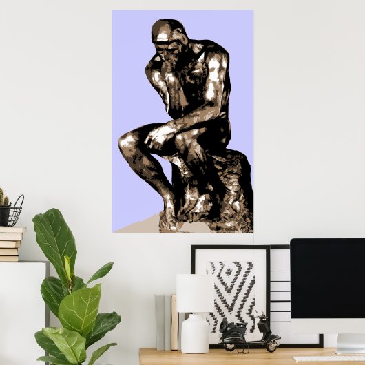 Rodin "The Thinker" - Canvas Poster (Thuiskantoor)