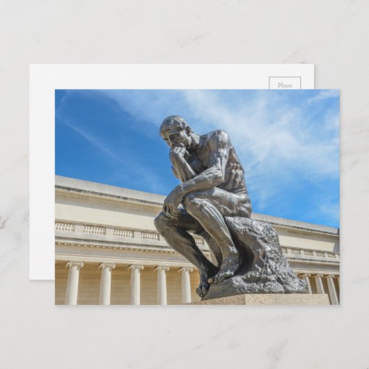 Rodin Thinker Statue Briefkaart (Voorkant / Achterkant)