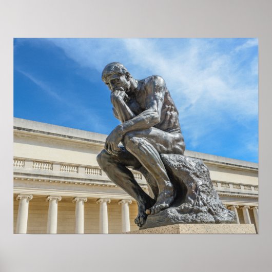 Rodin Thinker Statue Poster (Voorkant)