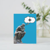Rodin's Denker Beeld - Denk Positief Briefkaart (Staand voorkant)