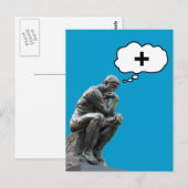 Rodin's Denker Beeld - Denk Positief Briefkaart (Voorkant / Achterkant)