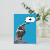 Rodin's Denker Beeld - Denk Positief Briefkaart (Staand voorkant)