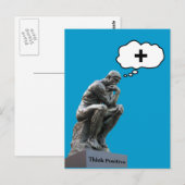 Rodin's Denker Beeld - Denk Positief Briefkaart (Voorkant / Achterkant)