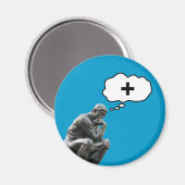 Rodin's Denker Beeld - Denk Positief Magneet (Voorkant / Achterkant)