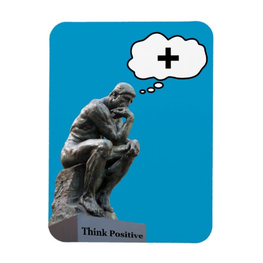 Rodin's Denker Beeld - Denk Positief Magneet (Verticaal)