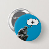 Rodin's Denker Beeld - Denk Positief Ronde Button 5,7 Cm (Voorkant /achterkant)