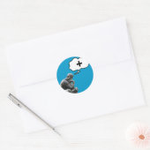 Rodin's Denker Beeld - Denk Positief Ronde Sticker (Envelop)