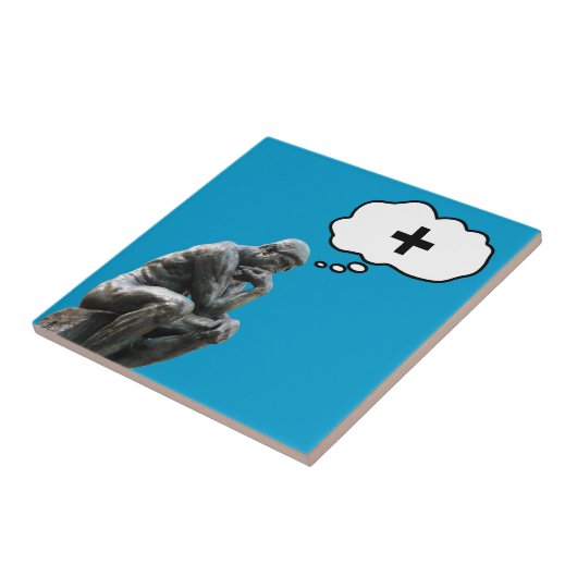 Rodin's Dinkerbeeld - Positief denken Tegeltje (Zijkant)