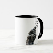 Rodin's Thinkerbeeld - Ik denk dat ik tv ga kijken Mok (Voorkant rechts)