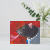 Rodney de Rat - business suit - unieke kunst roken Briefkaart (Staand voorkant)