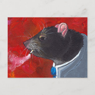 Rodney de Rat - business suit - unieke kunst roken Briefkaart