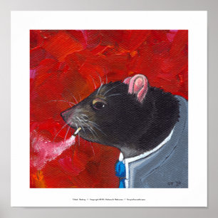 Rodney de Rat - business suit - unieke kunst roken Poster