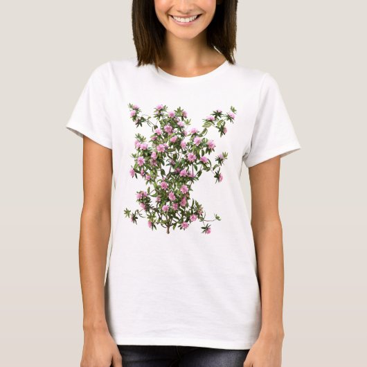 Rododendron Botanische Bloem T-shirt (Voorkant)