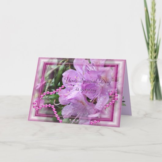 Rododendron en Parels 2 - pas om het even welke Kaart (Voorkant)
