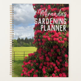 Rododendron in bloei. Tuinieren notitieboek
