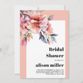 Rododendron met perzikroze bloemen bruidsdouche kaart (Voorkant)