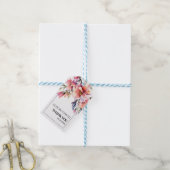 Rododendron tak en roze perzik bloemen bruiloft cadeaulabel (Met Touw)