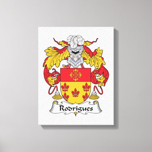 Rodrigues Family Crest Canvas Afdruk (Voorkant)