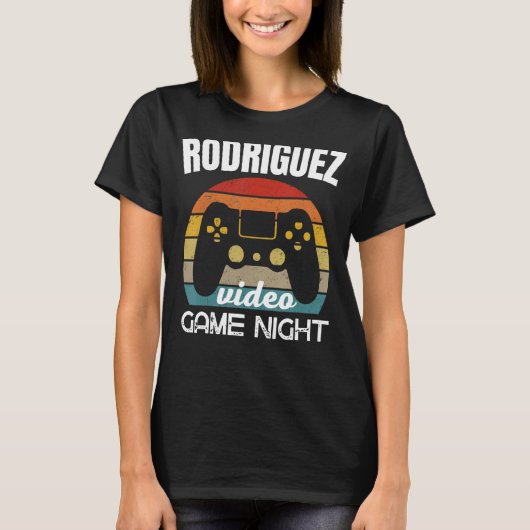 Rodriguez Familie Video Game Night T-shirt (Voorkant)